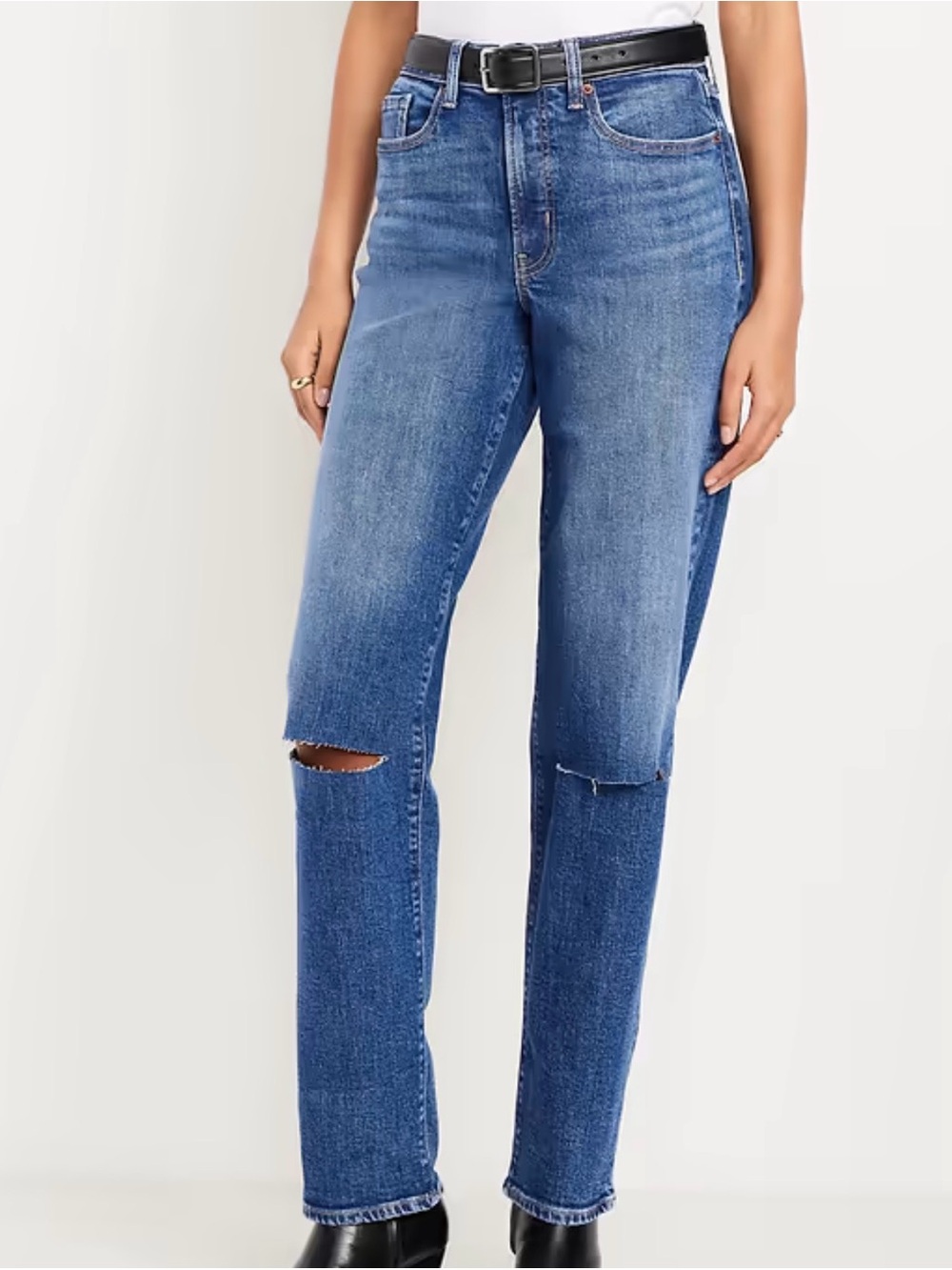 New Old Navy High Waisted OG Loose Ripped Jeans Size 6